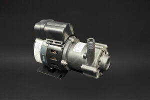 close up of a motor for the Pump-March/ Horizontal on a black background